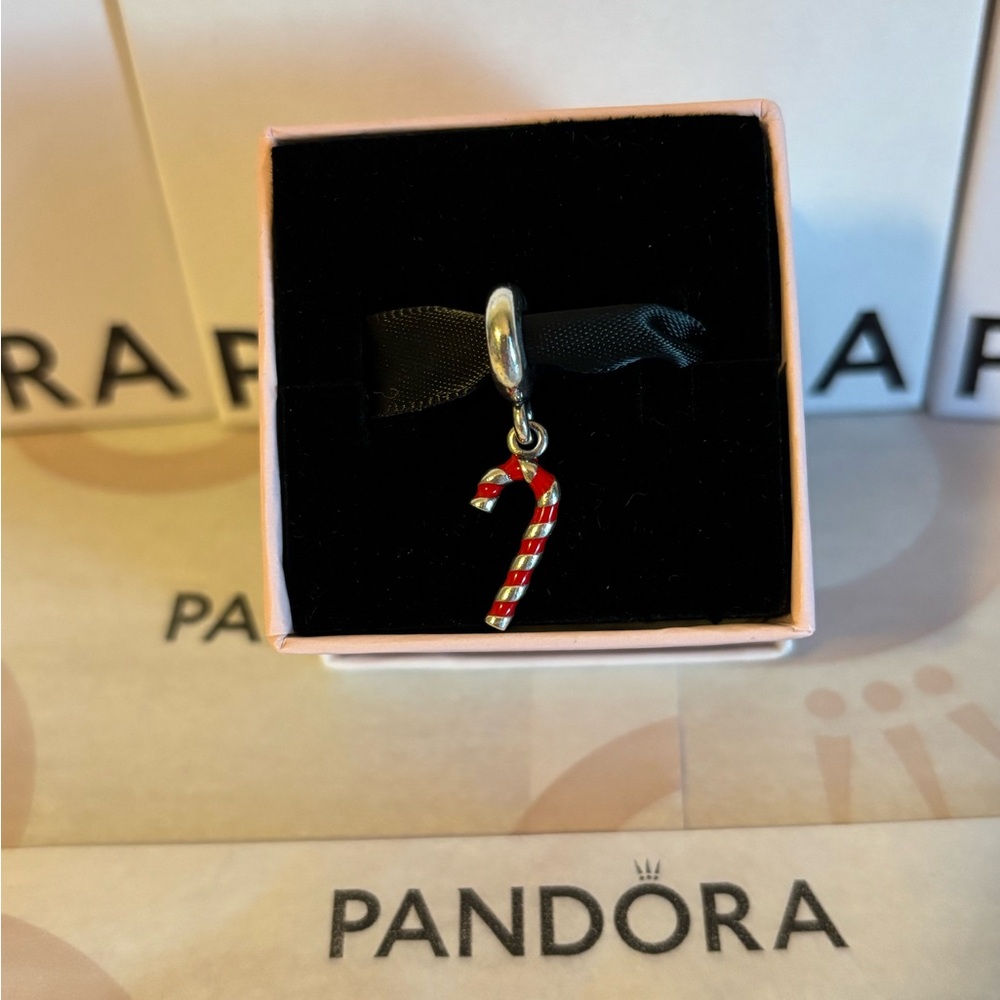 Pandora Red and White Candy Cane Charm (Discontinued)